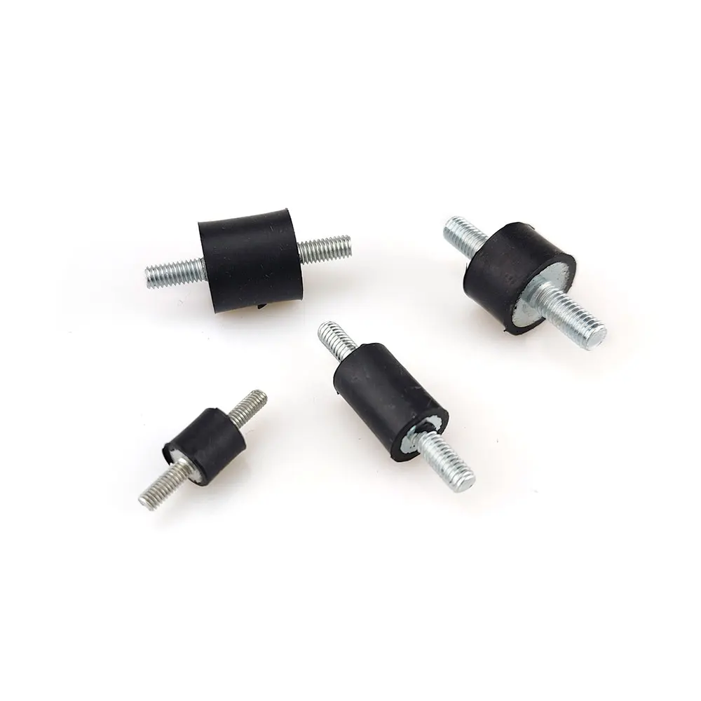 4Pcs M3 M4 M5 Double Male Thread Rubber Shock Absorbers Anti Vibration Isolator for Air Compressors Water Pump Welding Machine