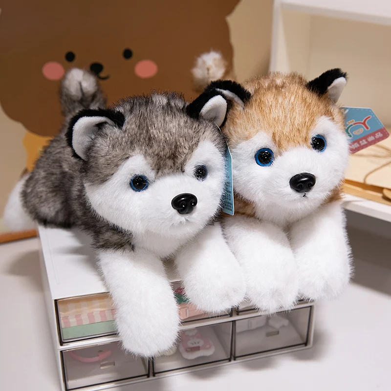 Niedlicher Husky-Hund, Plüschtier, weiches gefülltes Kissen, Kawaii-Kinderspielzeug, Geburtstagsgeschenk für Mädchen, flauschige Tierpuppen, 30–50 cm