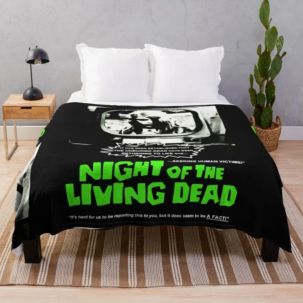 Classic Zombie Movie T Shirts - Zombie Night Of The Living Dead - Classic Retro Horror Film Throw Blanket Thermal Bed Blankets