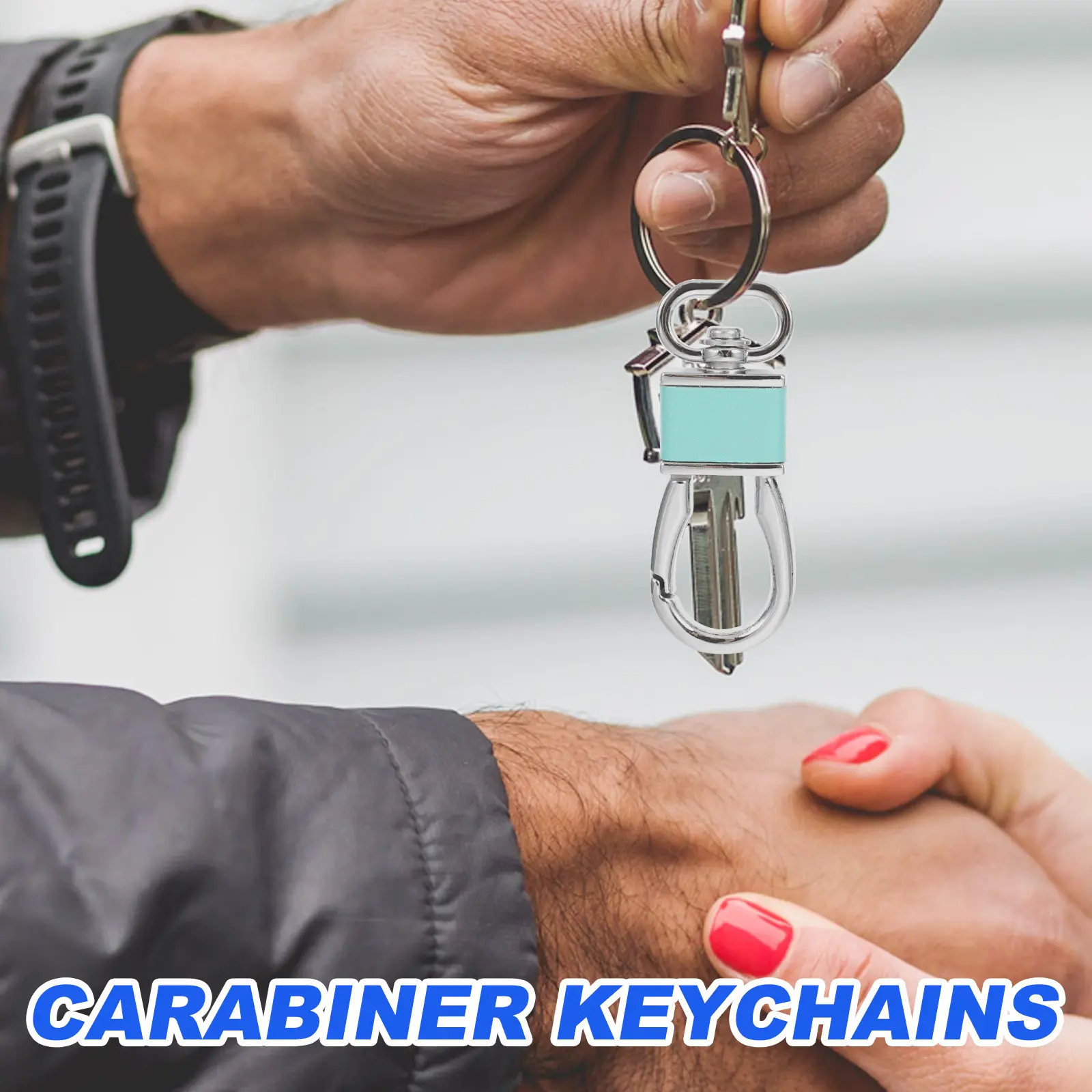 4Pcs High Load Bearing Smooth Surface Metal Carabiner Keychain Clip Hook Key Ring Holder for Keys Leash Belt Bag Organization