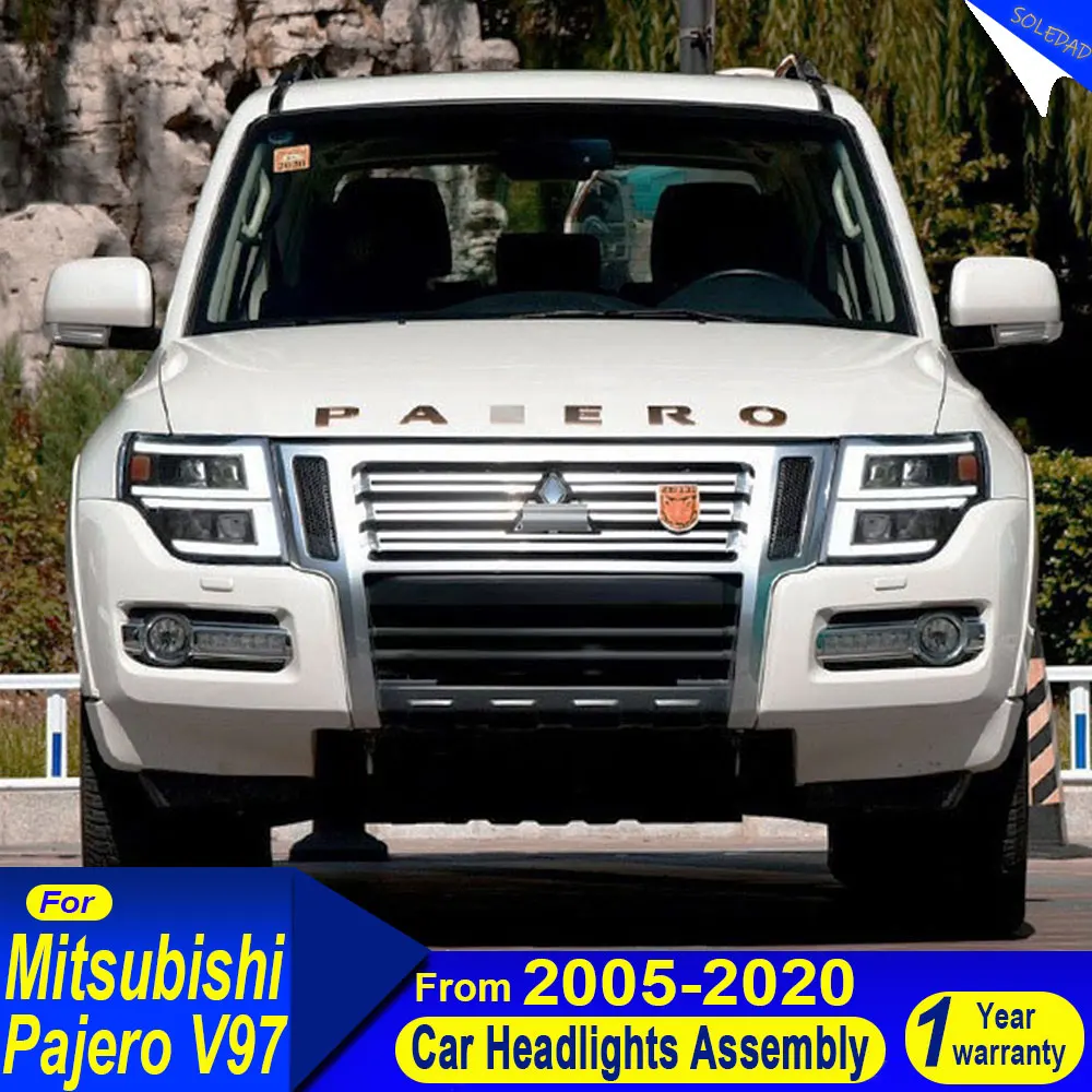 

Светодиодные фары для Pajero V97 V93, 2006-2021 гг., V95 B87, с ДХО, поворотниками, дальним светом, линзами-проекторами и функцией «ангельские глазки»