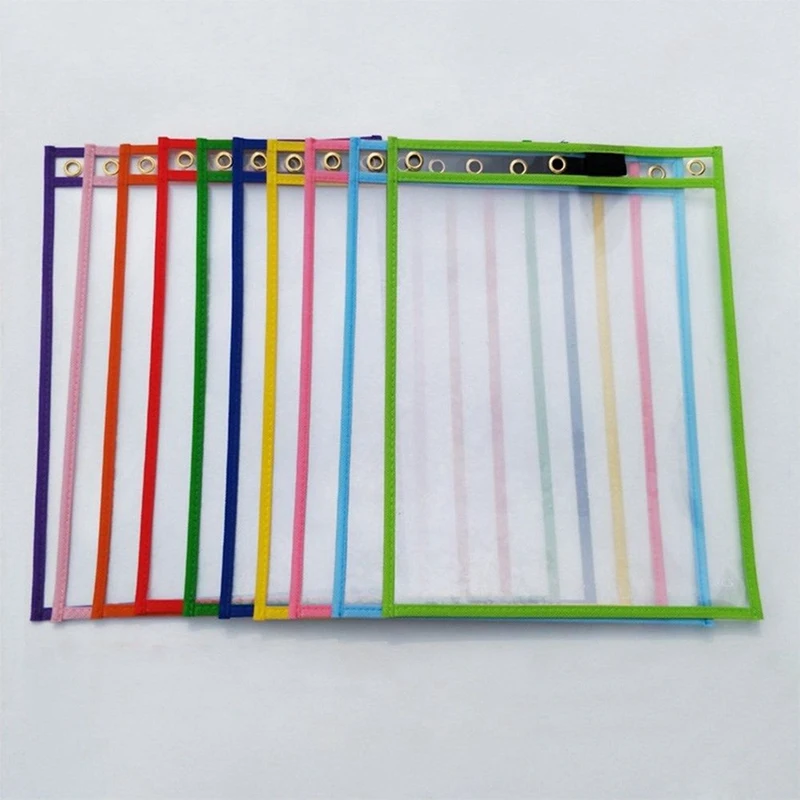 40Pcs Reusable Dry Erase Pockets, Assorted Colors For Children Kids Students