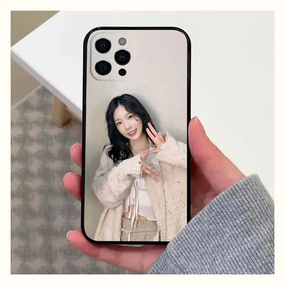 Singer K-Kim T-Taeyeon Phone Case For iPhone 16,15,14,13,12,11,Pro,X,XS,Max,XR,Plus,Mini Soft Black Cover