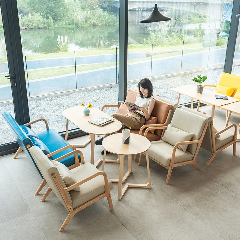 Milk tea shop cafe table and chair combination to negotiate reception leisure bar tea house rest area meeting bookstore Pisha