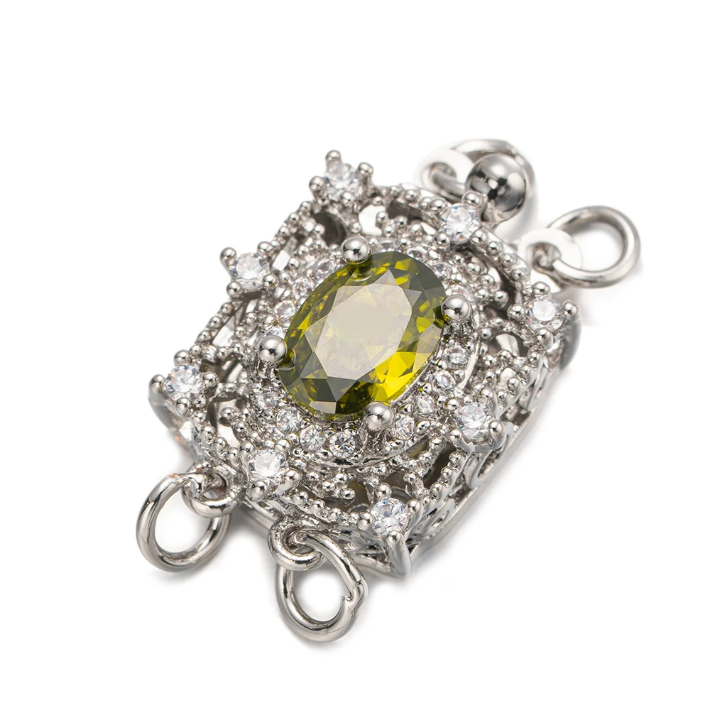 1 قطعة 18K مطلية بالذهب النحاس الزركون اللؤلؤ قلادة طبقات قفل المشبك محول سلسلة موسع الإغلاق DIY بها بنفسك صنع المجوهرات #6