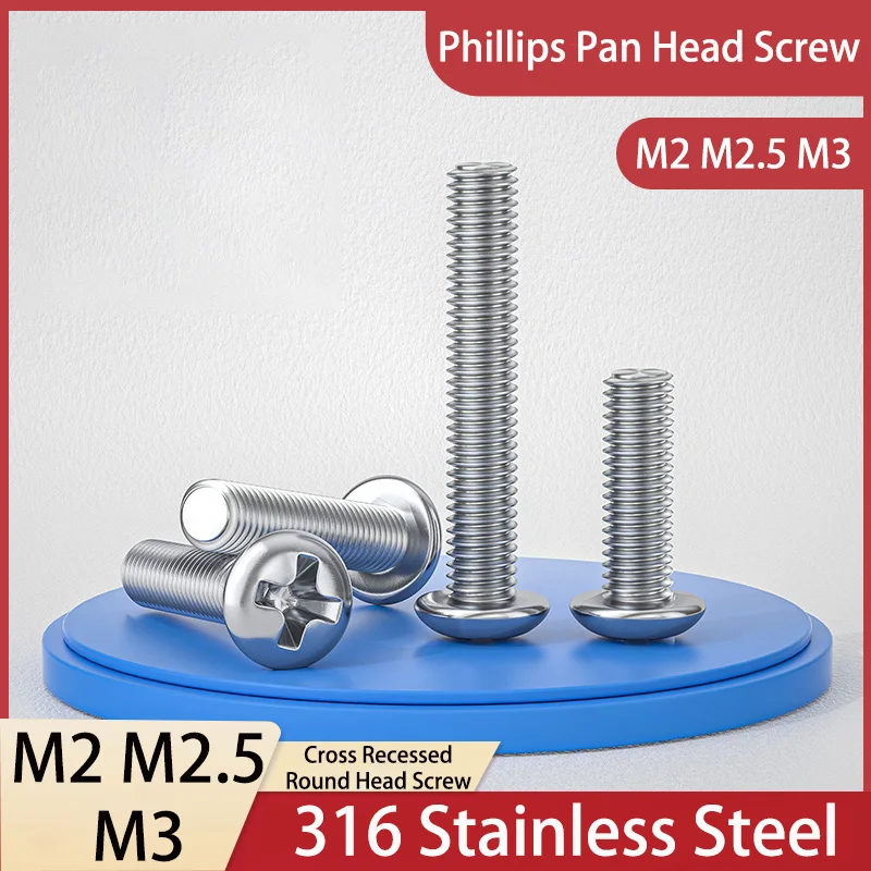 M2 M2.5 M3 صغير مايكرو 316 الفولاذ المقاوم للصدأ فيليبس الترباس المسمار للإلكترونيات الكمبيوتر المحمول الهاتف كاميرا اللعب إصلاح السيارات