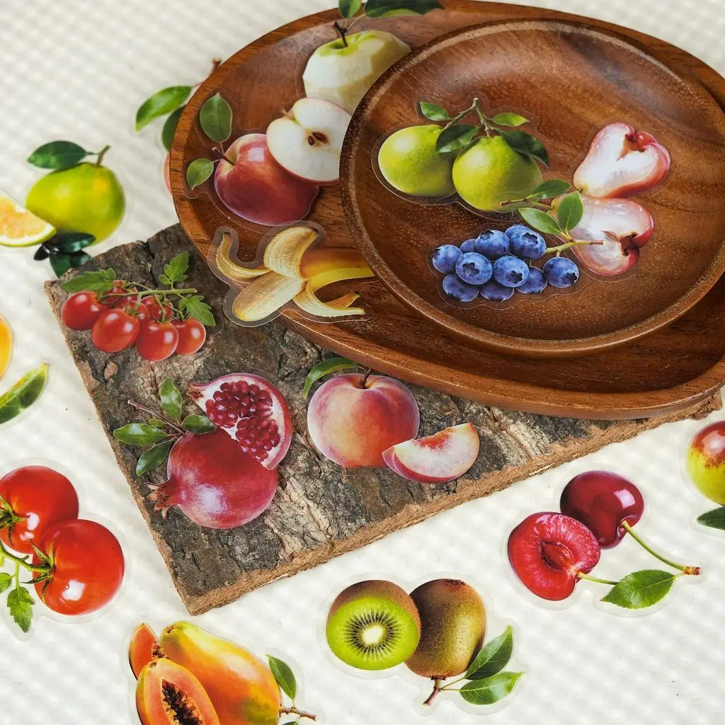 56 Pcs New Realistic Fruit Clear PET Stickers - Crafts & Stationery Decor Decals Giajar Sticker Store