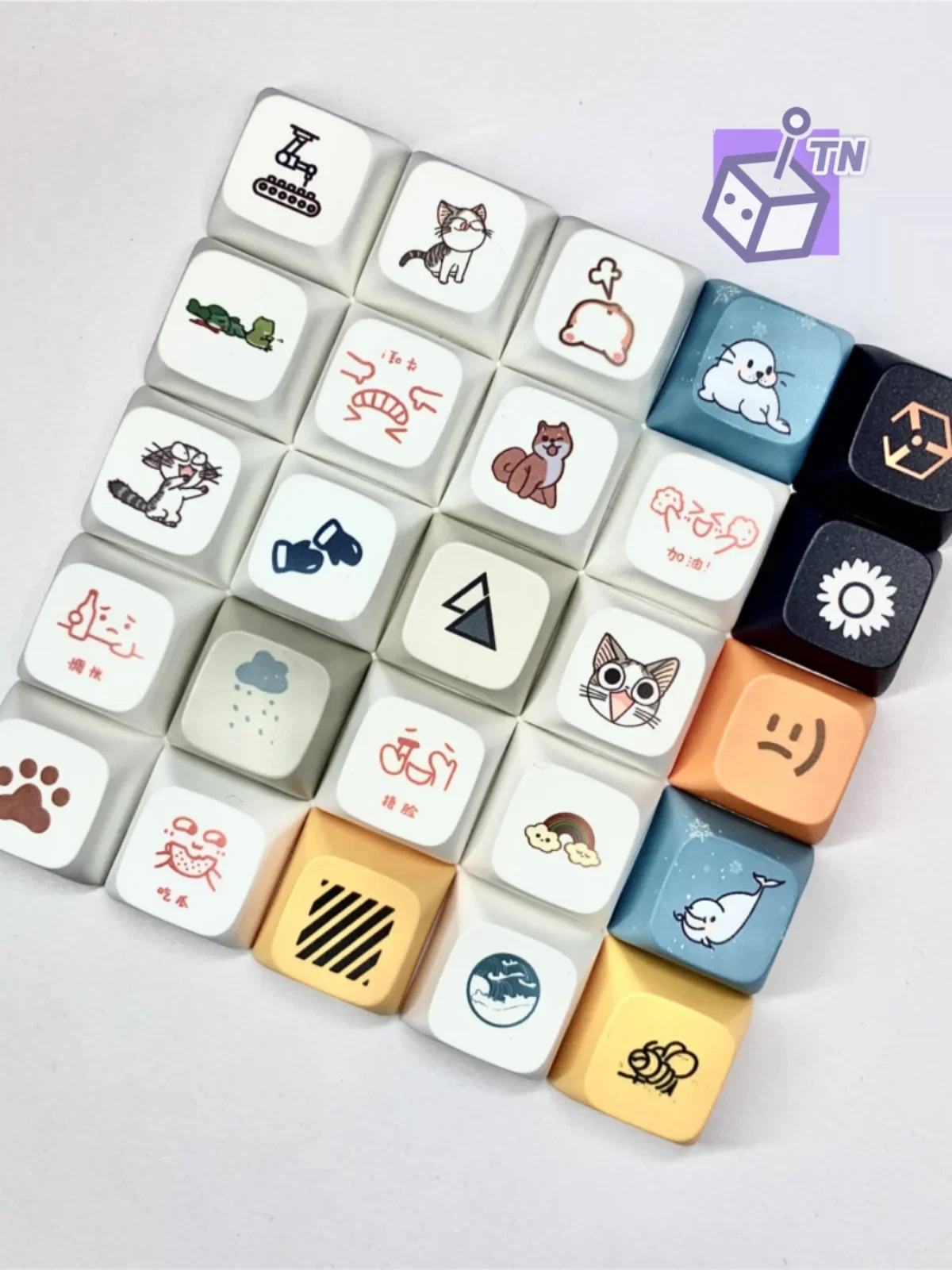 Handdrawn Animated Cartoon Keycaps XDA Profile PBT DYE-SUB Mechanical Keyboard Keycaps Cute Creative Game MX Custom Keycaps