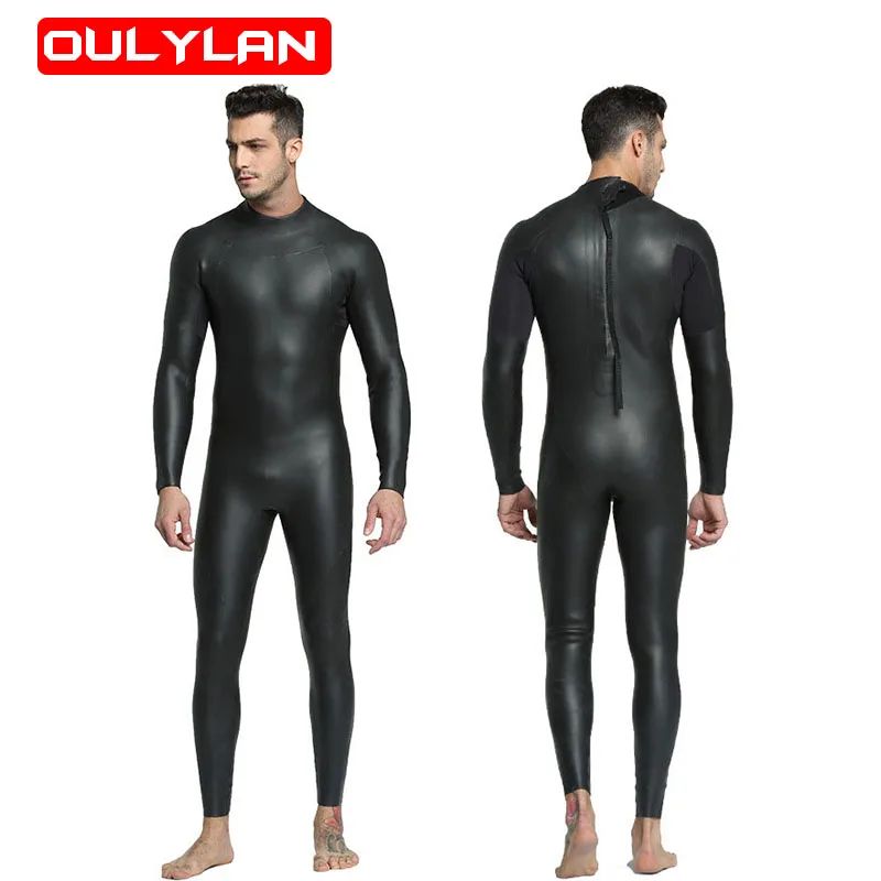 

New 3MM One-Piece Diving Suit CR+ Super Elastic Triathlon Wetsuit Men's Warm Cold-proof Light Leather Diving Suit for Women