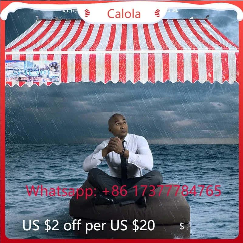 Outdoor Aluminum Alloy Telescopic Awning Rainproof Canopy Shop Front Folding Retractable Shelter