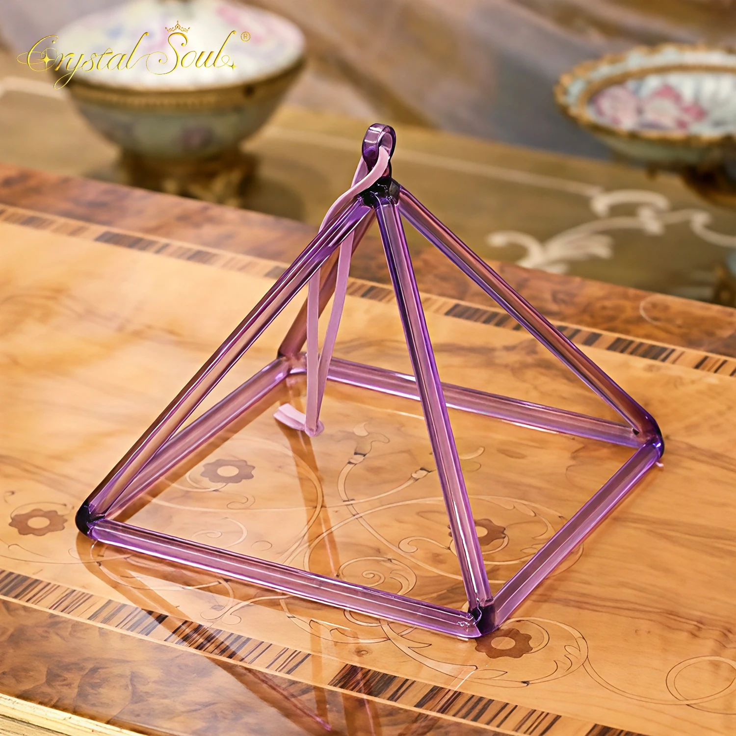 Purple Crystal Pyramid with ac - Tibetan Singing Bowl review and price