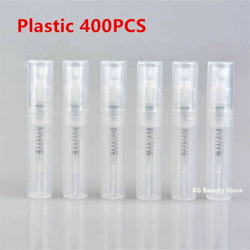 100/200/400 Stuks 2 Ml Draagbare Doorzichtige Plastic Spray Fles Parfumflesje Verstuiver Mini Monster Reageerbuis dunne Huisdier Flesjes Groothandel