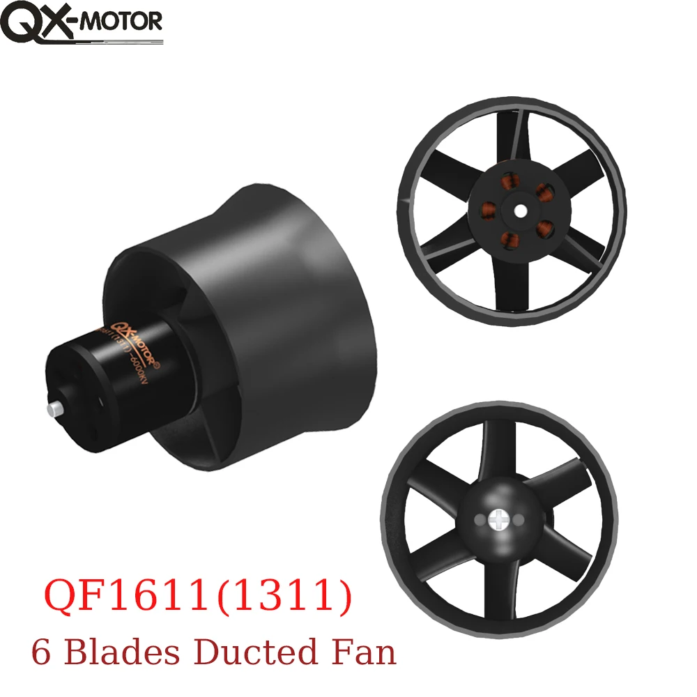 QX-Motor 30 мм EDF QF1611 5000KV 6000KV 7000KV 14000KV Бесщеточный двигатель с 6-лопастным канальным вентилятором для деталей модели