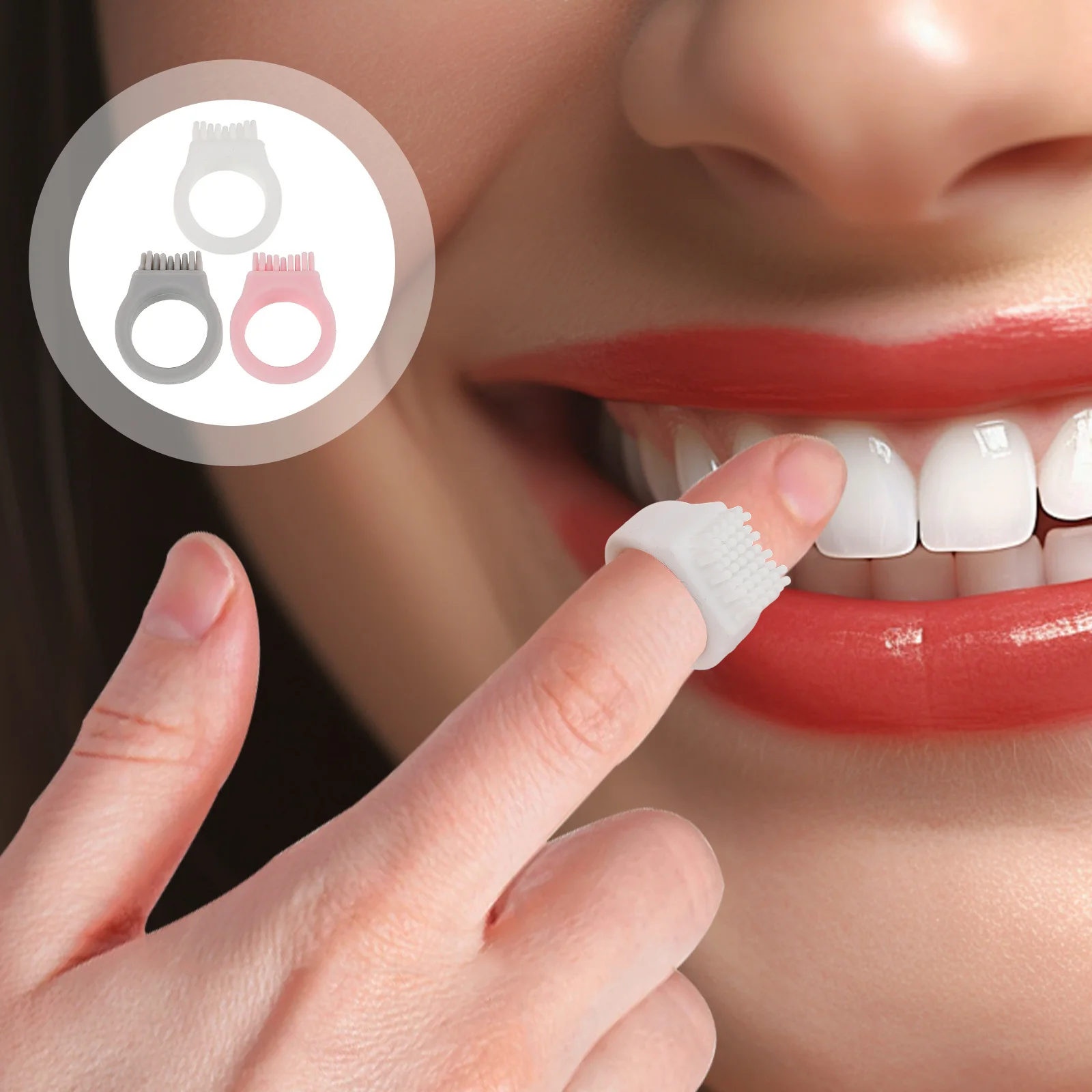 

6pcs Portable Toothbrush Mini Ring Toothbrush For Travelers Compact Finger Brush Small Toothbrushes Clean Tools