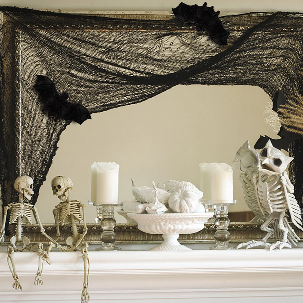 10 قطعة الخفافيش المطاطية الناعمة واقعية هالوين ديكور صغير مخيف المزحة الدعائم تنوعا DIY بها بنفسك منزل مسكون الخفافيش السوداء #3