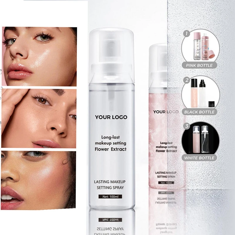 100ml Private Label Setting Spray Custom Logo Long-lasting Moisturizing Bulk Oil-control Moisture Matte Shimmer Makeup Vegan