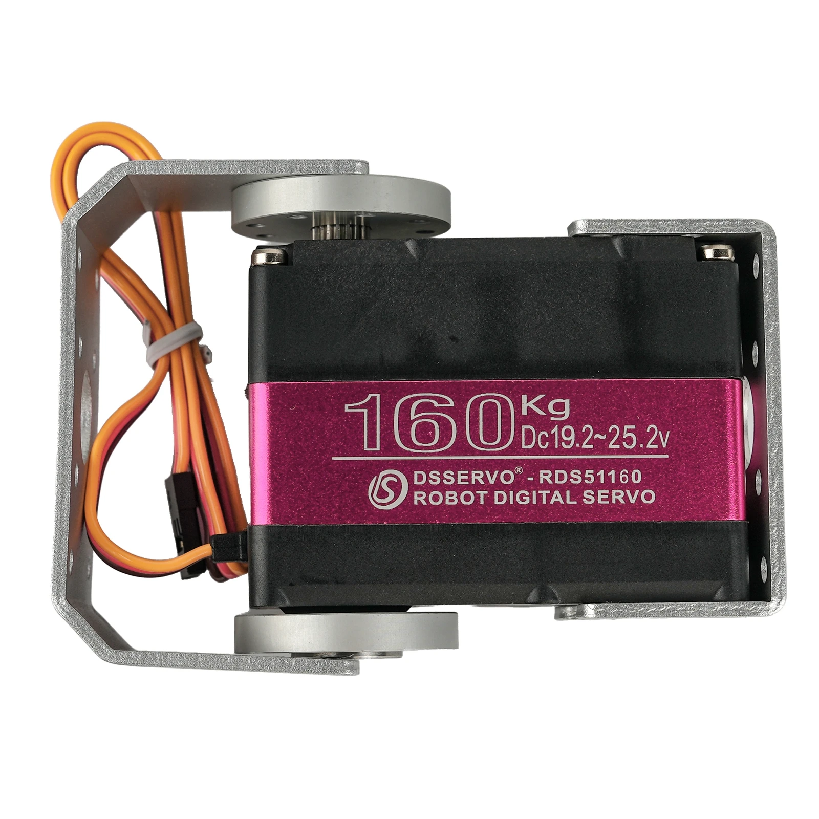 RDS51160 24V 160KG High Torque Dual Axis Digital Servo Motor Waterproof IP66 Steel Gear with U Bracket for RC Robot DIY Kit