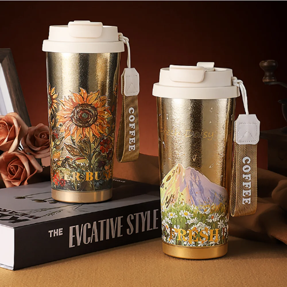 Titanium Insulated Thermal Mug Coffee Cup Travel Tumbler Vaccum Keep Drinks Cold Hot Portable Leakproof For Outdoor Office Car