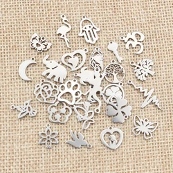 30pcs 316 Stainless Steel Charms Elephant Moon Star Heart Small Pendant DIY Jewelry Making Accessories