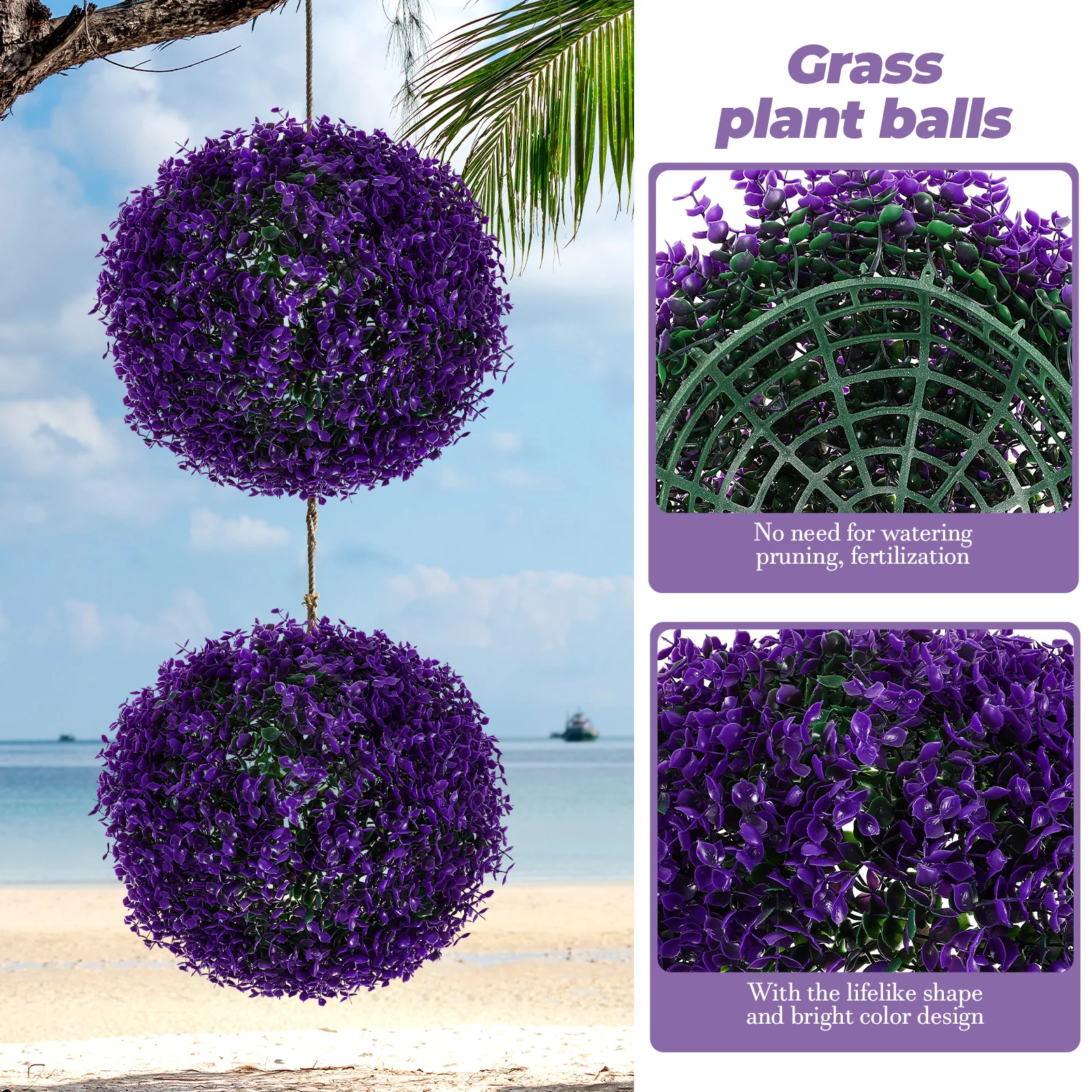 

Eucalyptus Leaf Decorative Balls 25cm Orange Artificial Plant Topiary Grass Balls Indoor Outdoor Wedding Party DIY Fake Plants