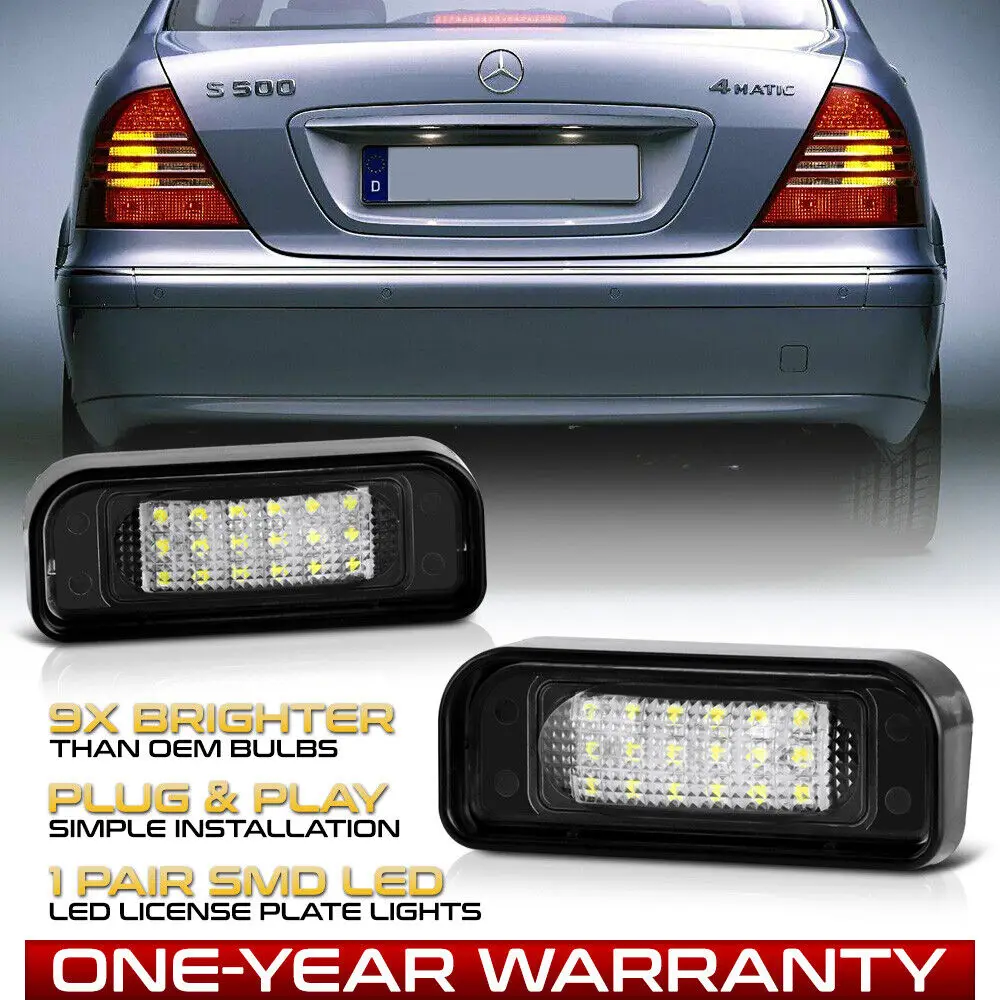 

2000-2006 Mercedes S-Class W220"XENON WHITE" LED License Plate Light Assembly