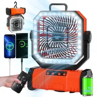 20000mAh Battery Powered Fan Camping Fan with 360° Rotation Hanging Hook for Fishing Tents Desk Rechargeable Camping Ceiling Fan