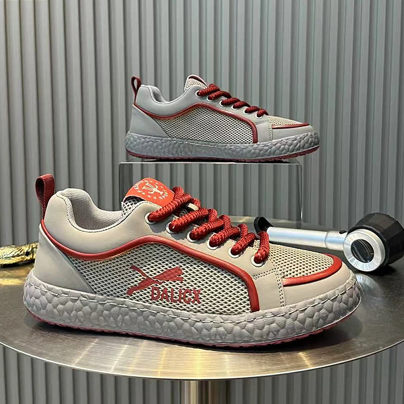 

Men's Summer Sneakers Comfortable Mesh Breathable Luxury Casual Shoes Fashion Low-top Printing Lace-up Skate Shoes tênis