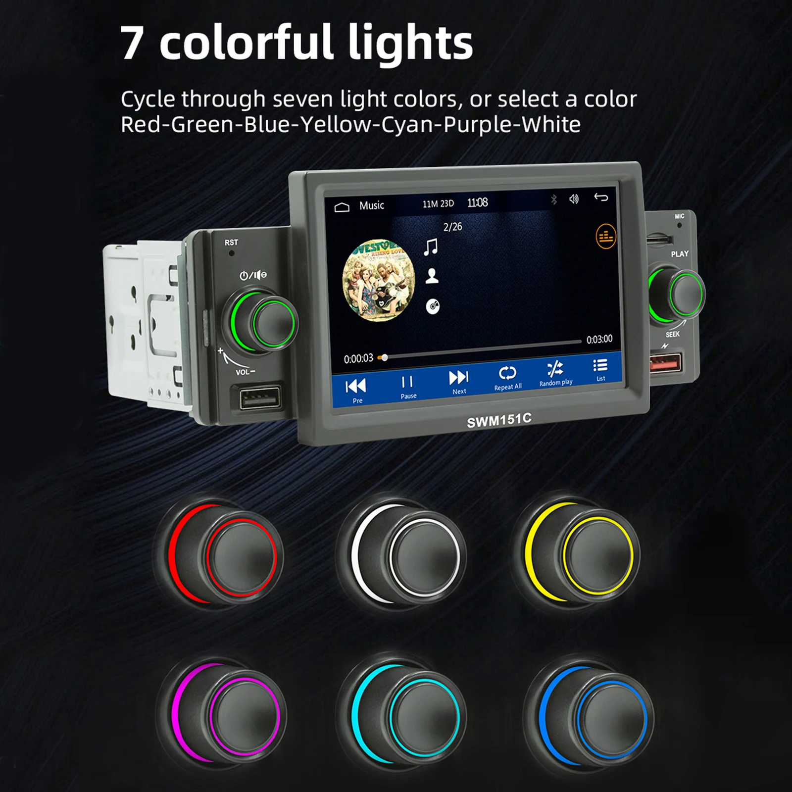 

5Inch 1Din Car Multimedia Player Touch Screen with Optional Camera Support Radio Bluetooth Reversing Picture Mirror Link Carplay