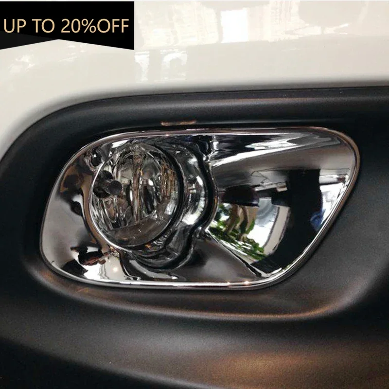 

ABS Chrome For Jeep Cherokee KL 2014 2015 2016 2017 2018 Car Accessories Front Fog Lamp Light Frame Cover Trim Sticker Styling