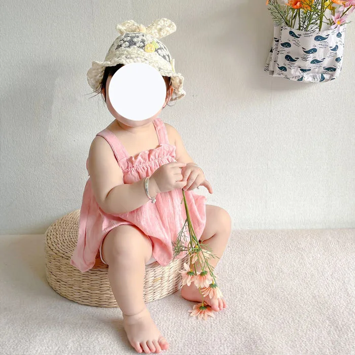 Summer New Baby Girl Sling Vest Summer Suit Girl Sweet Foreign Style Top Shorts Two-piece Set Fashion Casual