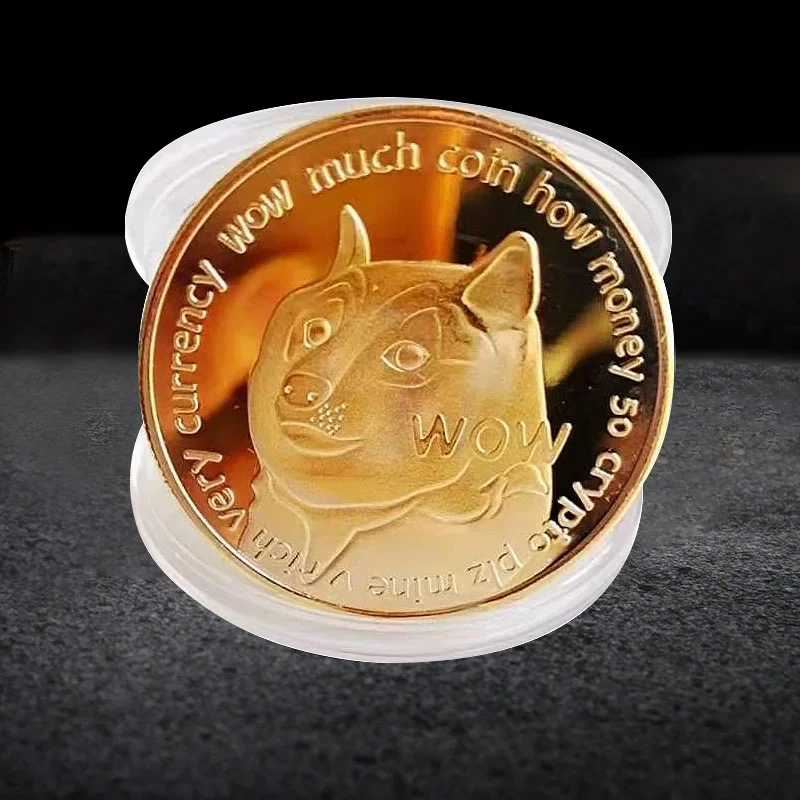Coleção de Moedas Comemorativas de Ouro: Moedas de Metal com Padrão Doge WOW
