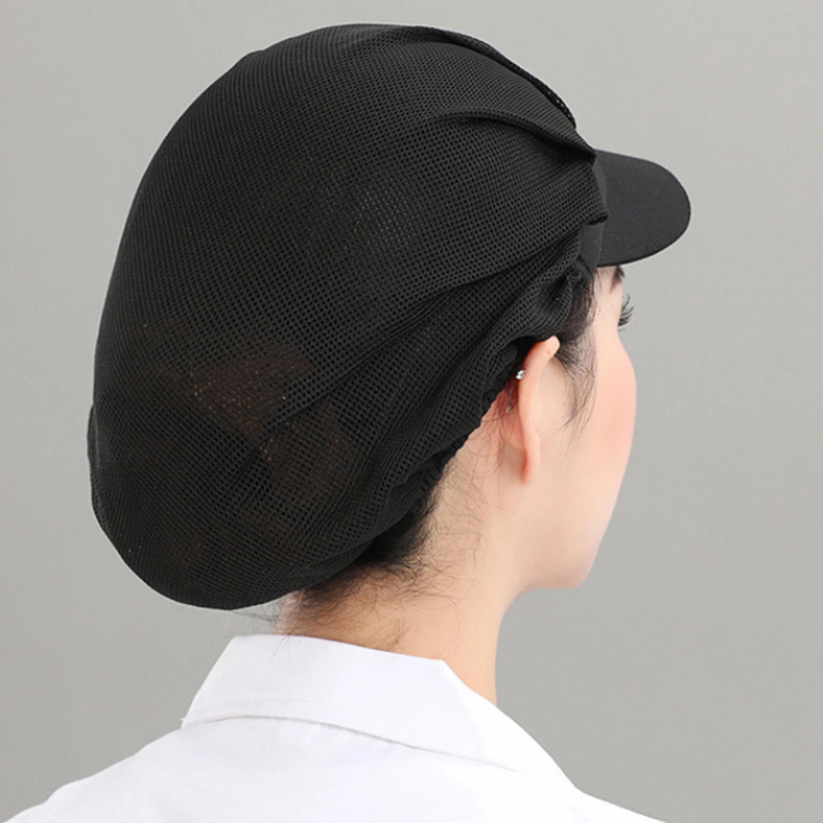 

Breathable Black Chef Hat Adjustable Mesh Cap For Kitchen Restaurant Work Wear Comfortable And Durable