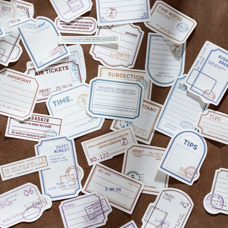 Mr. Paper 4 Style2pcs/bag Vintage English Label Sticker Creative Text Simple Hand Account Material Decorative Stationery Sticker