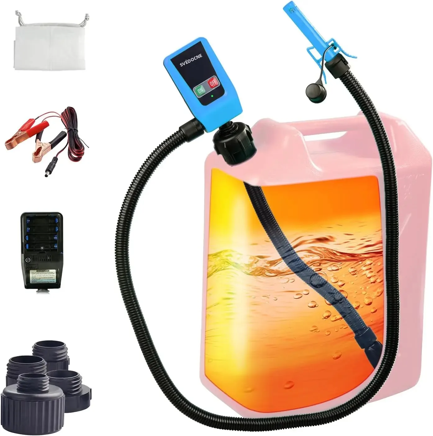 Pompe de transfert de carburant automatique avec arrêt automatique, tuyau long de 51 pouces (environ 137,9 cm), 3,2 gallons (environ 8,9 litres