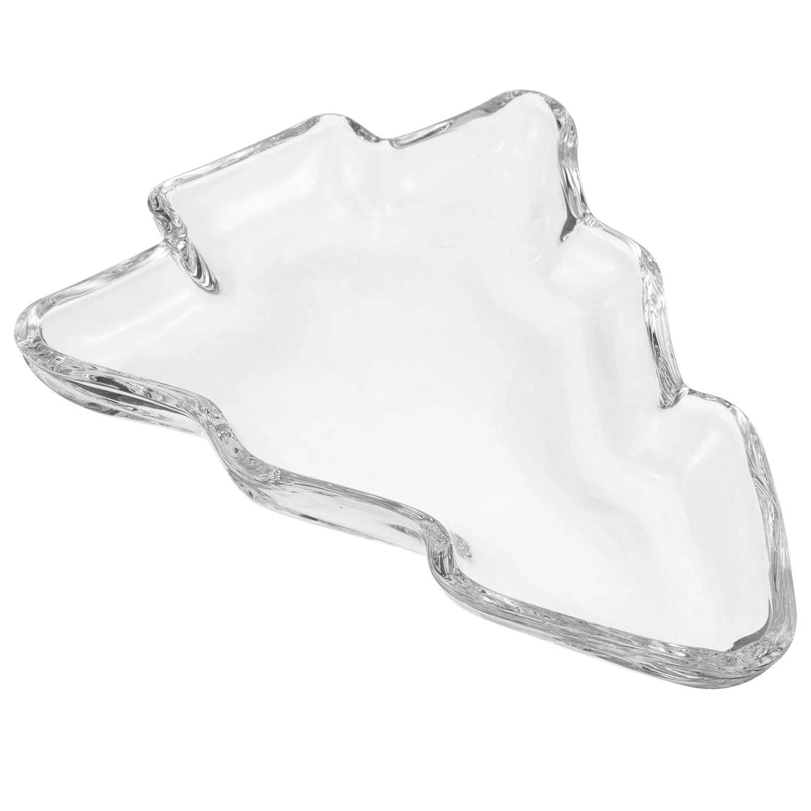 

Crystal Glass Fruit Plate Christmas Tree Shape Elegant Holiday Dessert Snack Dry Fruit Tray Christmas Platter Tree Tray