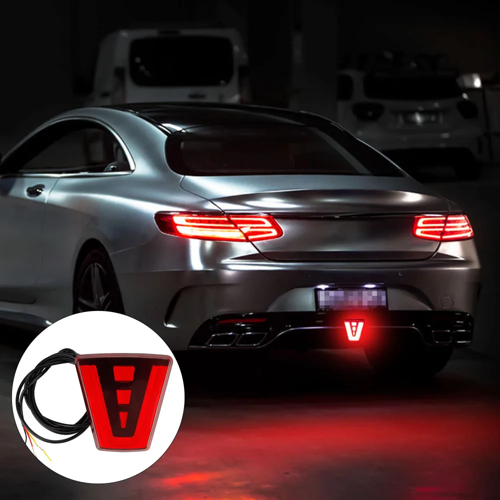 12V F1 Style Led  Red Third Rear Tail Brake Light Warning Stop Fog Lamp Brake Lights Pilot Light For Car SUV JDM BBA Motorcycle