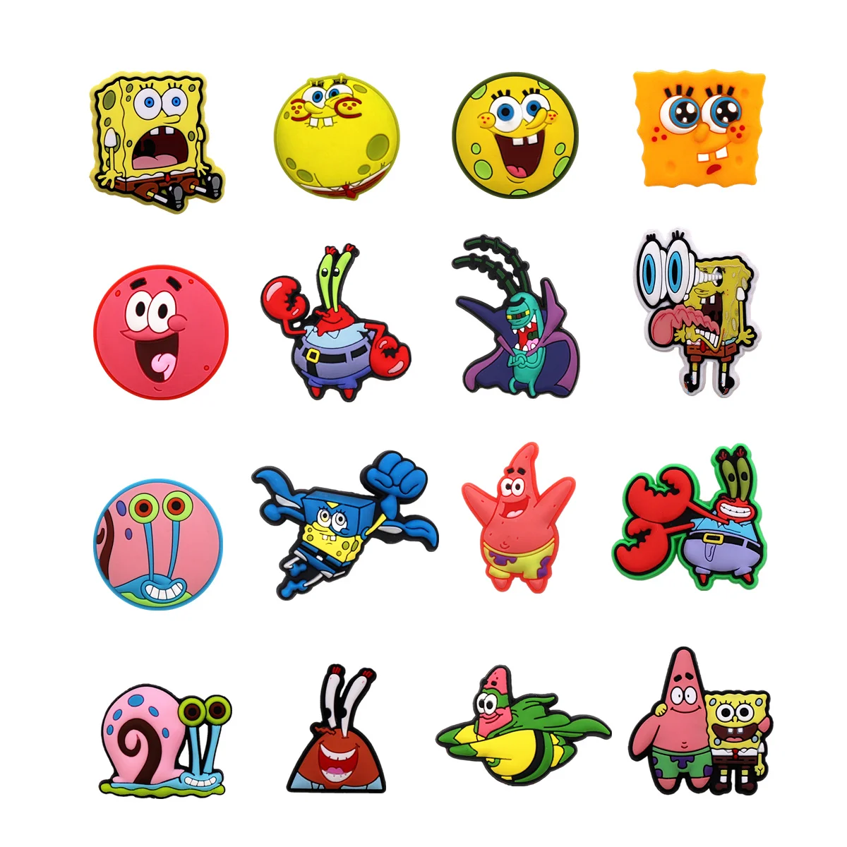 

MINISO 1pcs Designer PVC Shoe Charms Cartoon SpongeBob SquarePants Sandal Decorations Shoes Accessories Clog Pin Backpack Buckle
