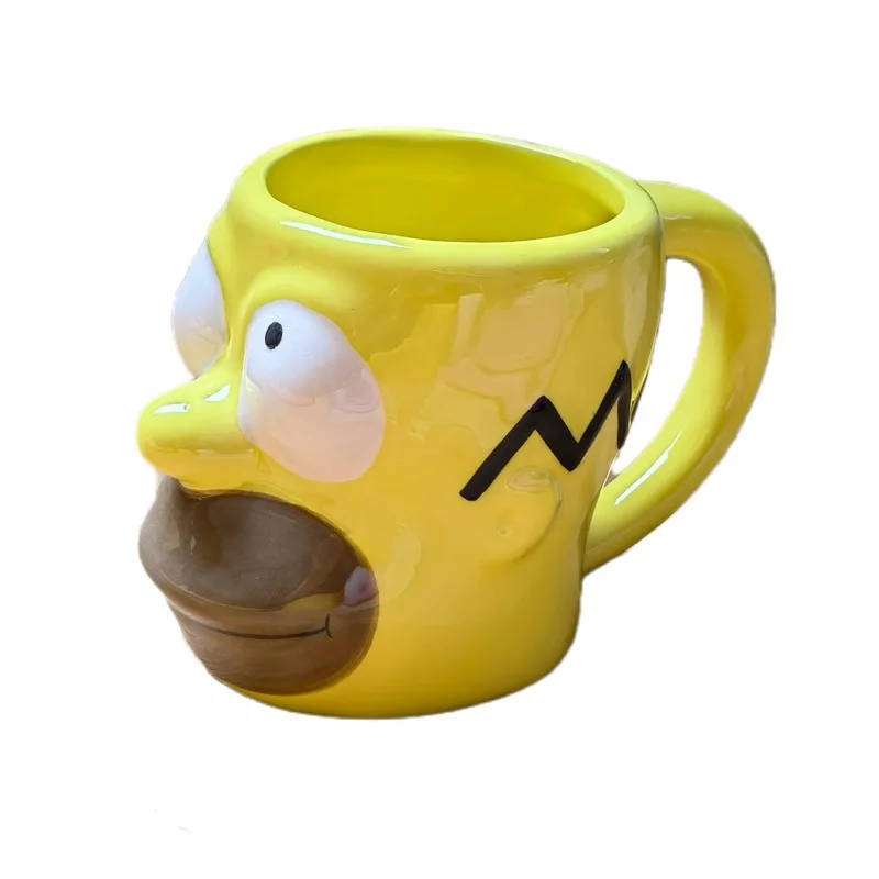 330ML New The Simpsons Yellow Ceramic Mug 3D Cartoon Personalized Quirky Mug Fashion Creative Office Home Cup Drinking Mug Gift