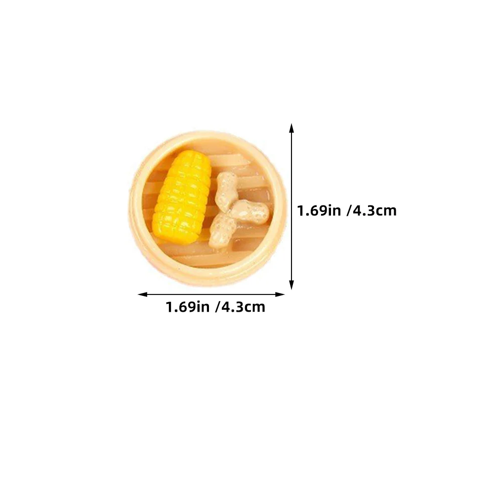 6 pezzi di cibo finto al vapore mini artigianale decorativo per la cucina della casa delle bambole fotografia puntello set di cibo antipasti artificiale realistico