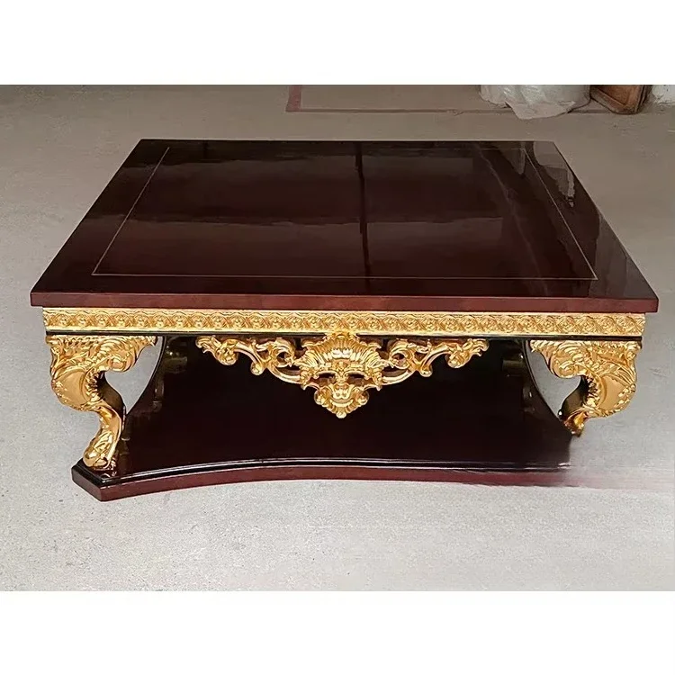 Retro coffee table Simple coffee table Hand carved wooden coffee table