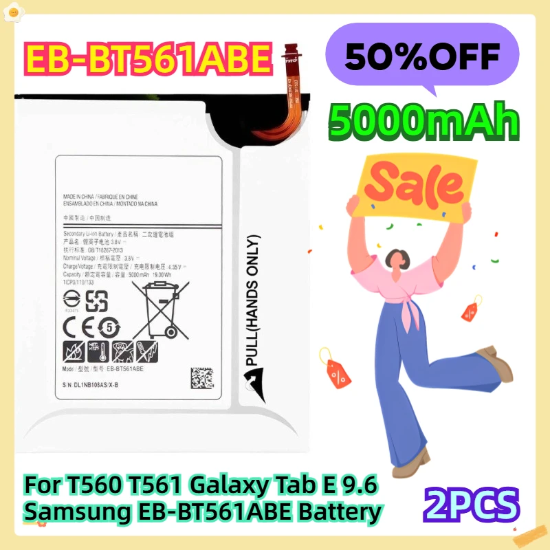 

For T560 T561 Galaxy Tab E 9.6 Samsung EB-BT561ABE Battery 2pcs