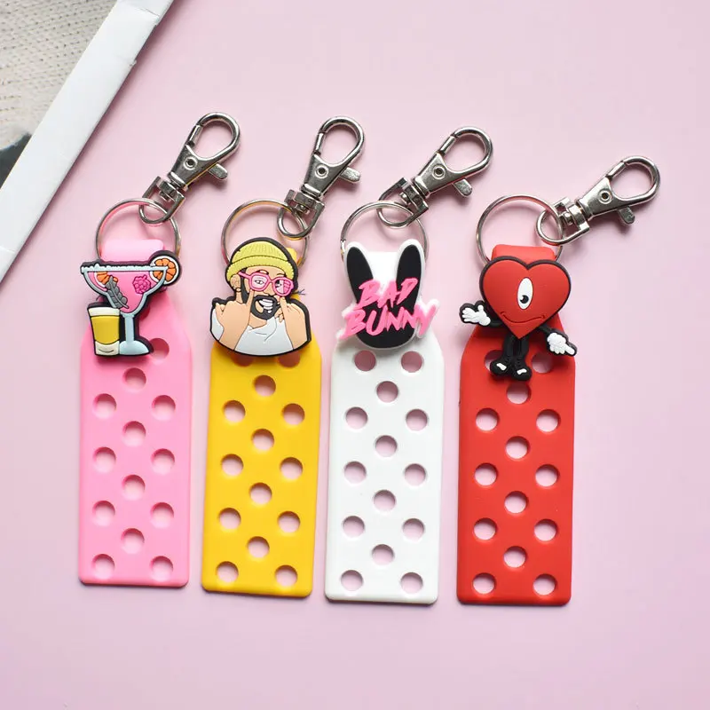 Wholesale 500pcs Keychains New Bad Rabbit Cute Cartoon PVC Chain Gift Pendant Fashion DIY Accessories