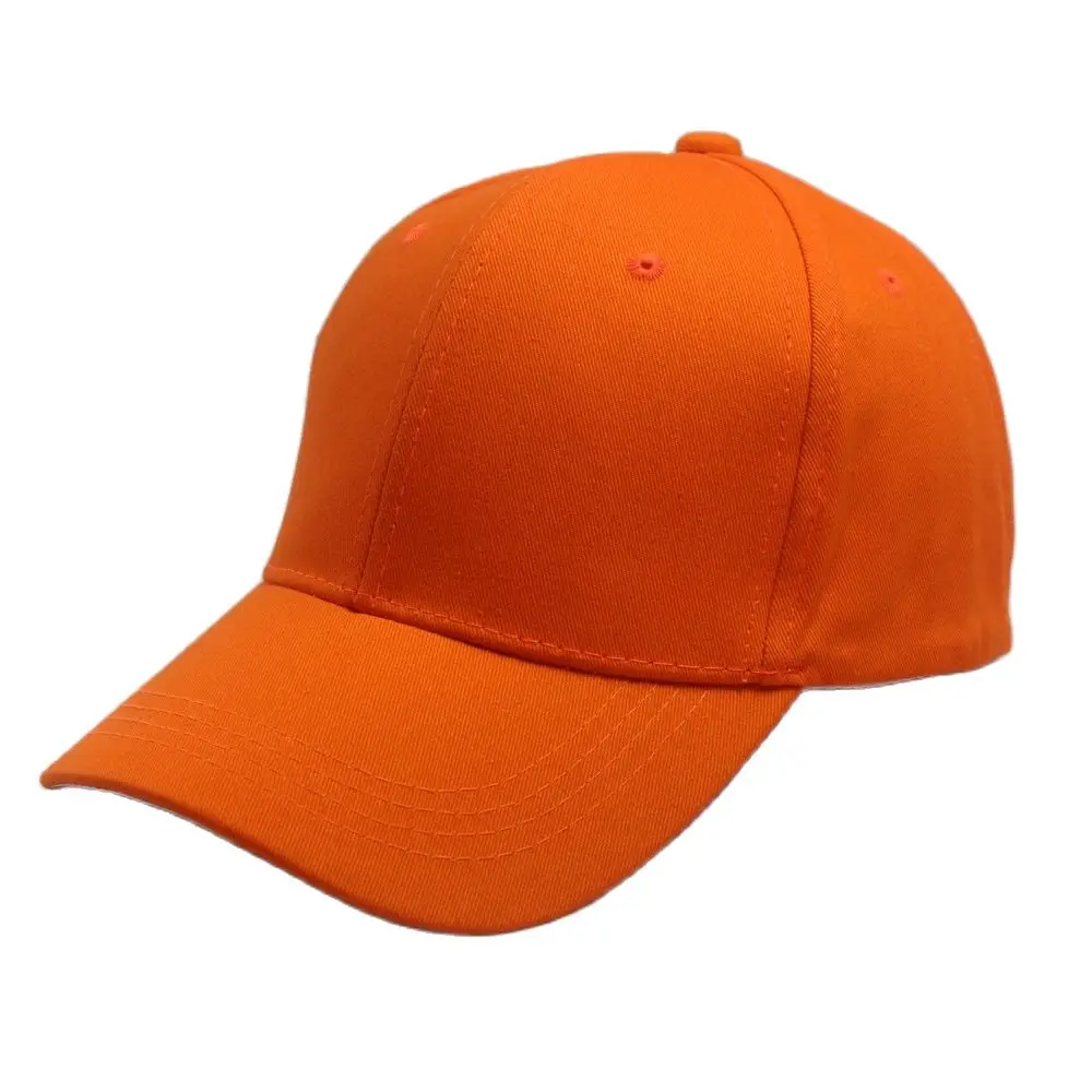 Showy Blank Plain Baseball Cap Lime Green Fashion Female Men 6 Panel Cap Orange Sport Hat Adjustable