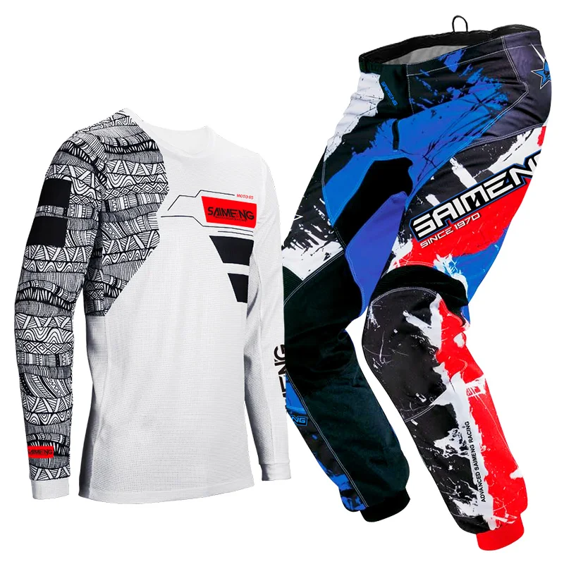 Motocross Jersey Pant Kits Enduro Mens Women Motorcycle Off-road cross MX racing suit MTB green blue red yellow orange black