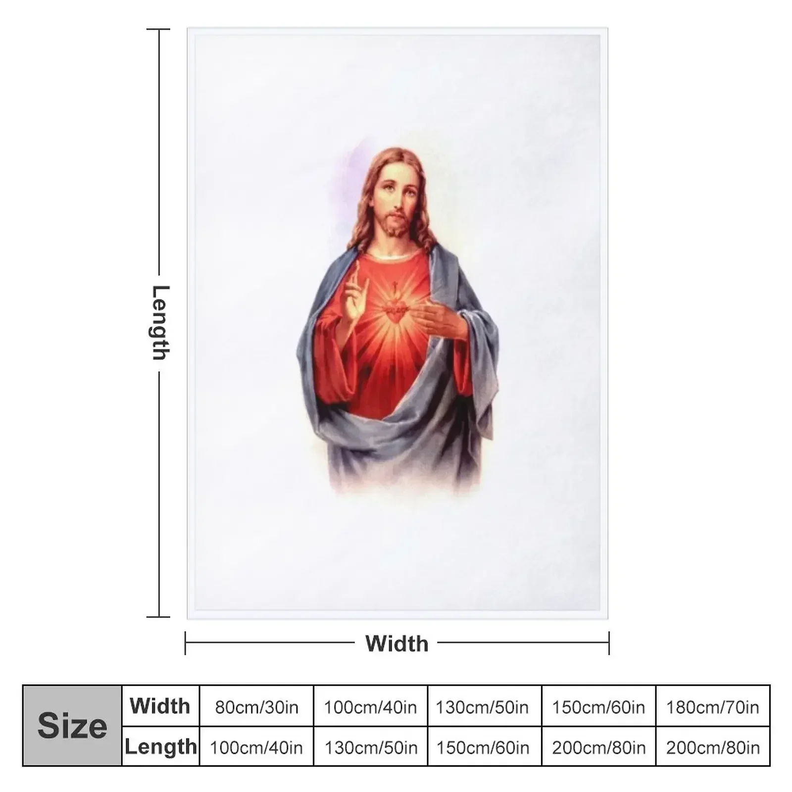 New Sacred Heart of Jesus Throw Blanket couch cozy soft plush fuzzy picnic outdoor blanket