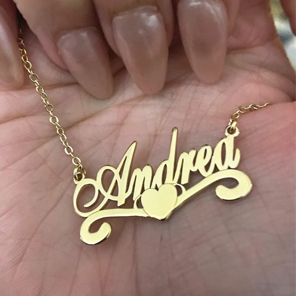 

Ожерелье с именем в форме сердца на заказ, ювелирные изделия из нержавеющей стали, персонализированная подвеска с именной табличкой, ожерелья с любовью для мам, женщин, свадебный подарок