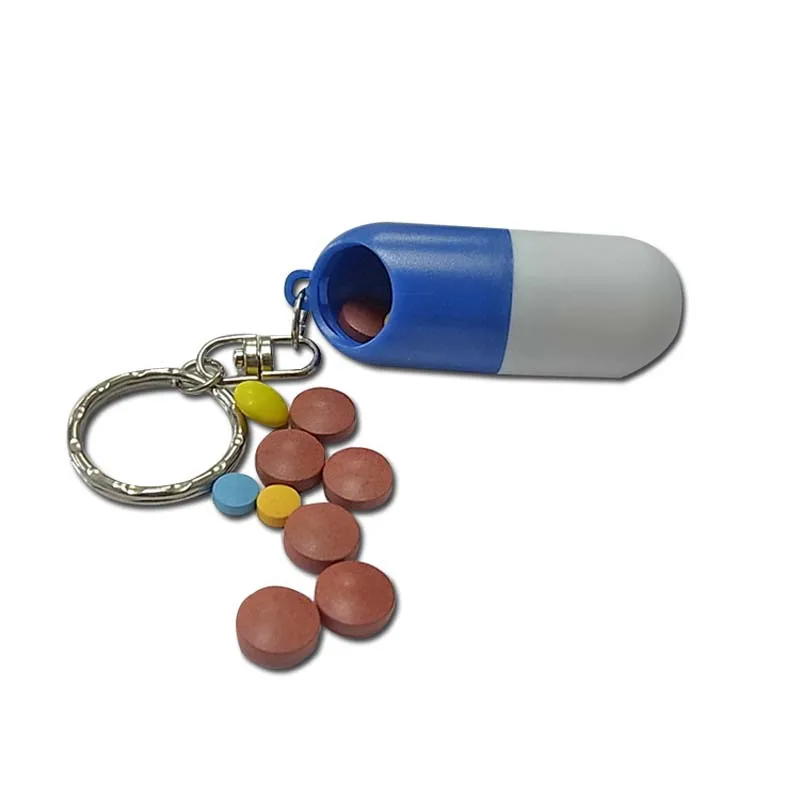 Mini Portable Aluminum  Pill Bottle Cartridge Keychain Outdoor Waterproof Sealed Medicine Jar Pill Box Pill Cartridge