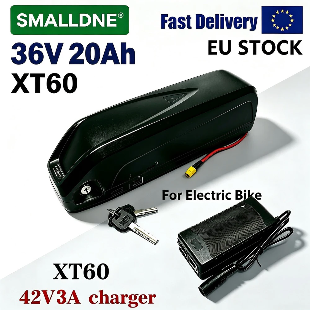 36V 20Ah 18650 Lithium-Akku-Pack Hailong Batterie mit eingebautem 30A BMS 250W 500W 750W 1000W 1500W Motor Elektrofahrrad-Umbausatz Bafang mit USB-Anschluss + XLR-Ladegerät Deutschland Lager