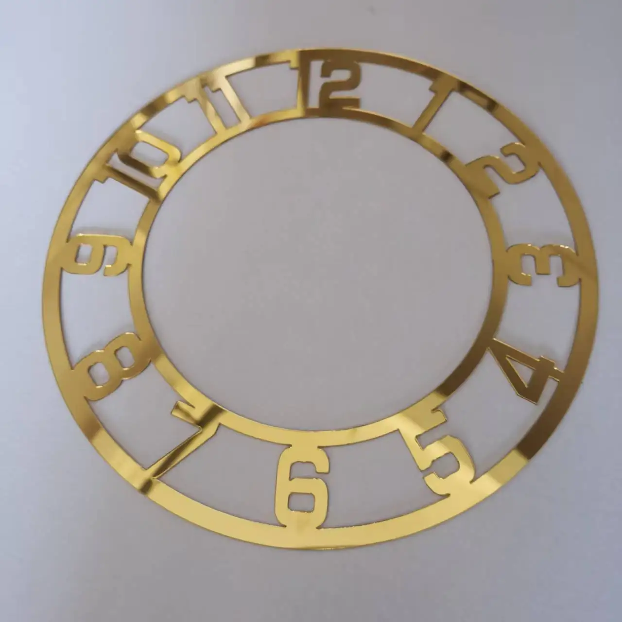 Wallpaper Sticker - Roman Numeral Round Clock Acrylic Mirror Gold Quartz Decor, Adhesive Wallpaper for Wall, Hotel Lobby