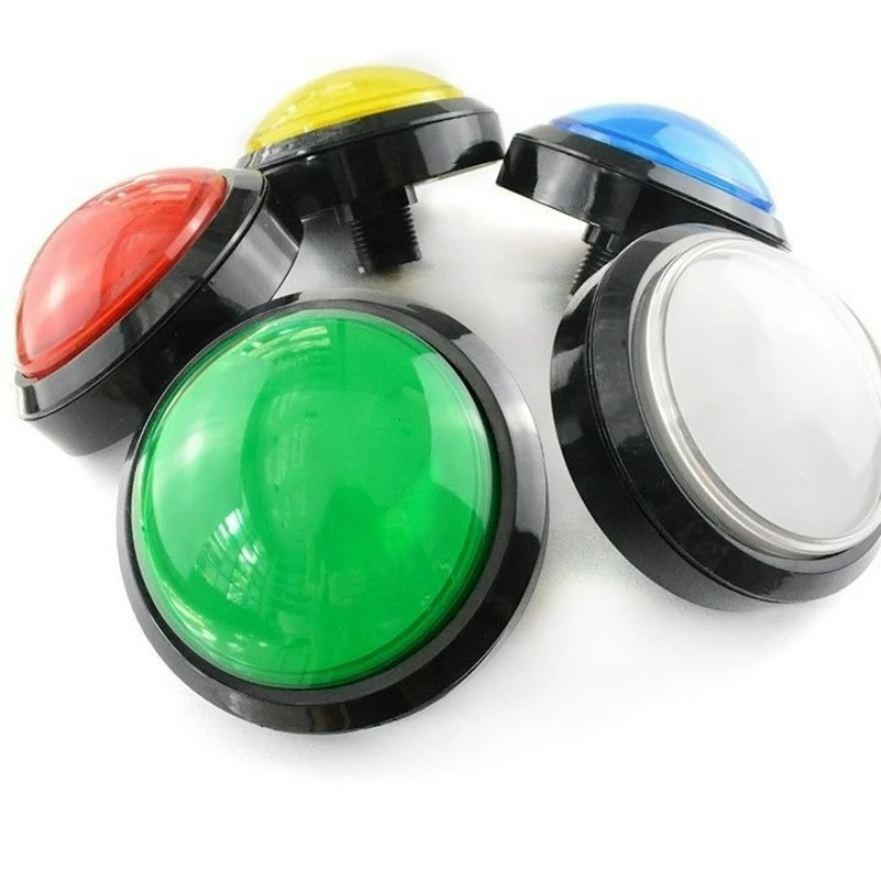 Arcade Machine Parts 100# 10cm Convex Illuminated Push Button Self-resetting for Claw Game Coin Operated Games